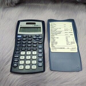 Texas Instruments calculator TI-30X-IIS, W/ Cover that Shows How To Do WORKING